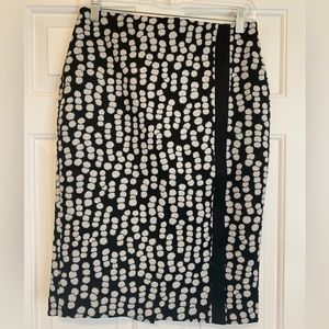 Ann Taylor fully lined black and white pencil skirt